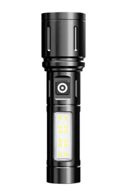Wellhise 603 Usb Şarjlı Yüksek Güç Spot Uzun Led El Feneri Zumlanabilir Ultra Parlak Acil Aydınlatma Feneri